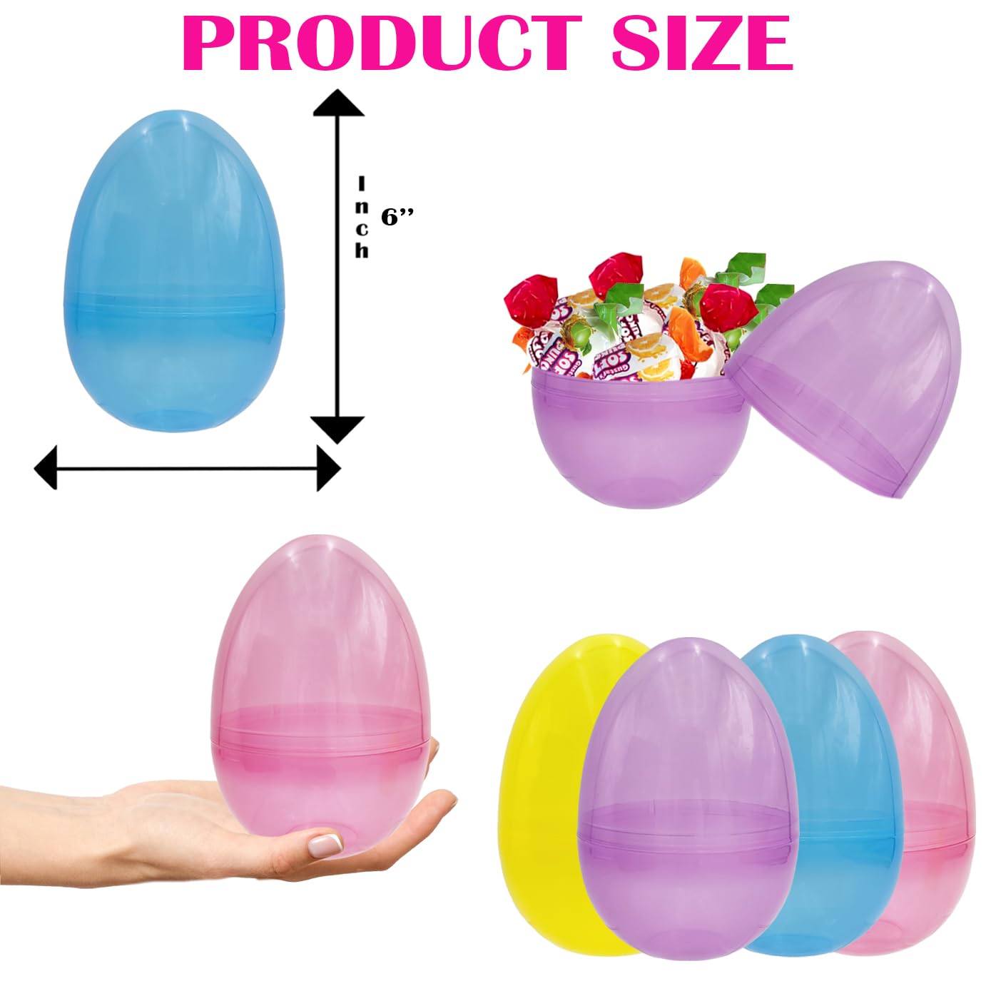 Amazon.co.jp: Dreidel Company 6インチ 充填可能なイースターエッグ 6